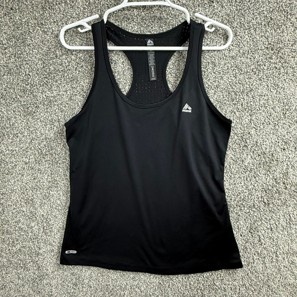 RBX Active Women Black X-Dri Mesh Back Racerback Workout Tank Top Size L CR350